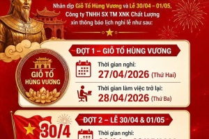 THÔNG BÁO LỊCH NGHỈ LỄ 